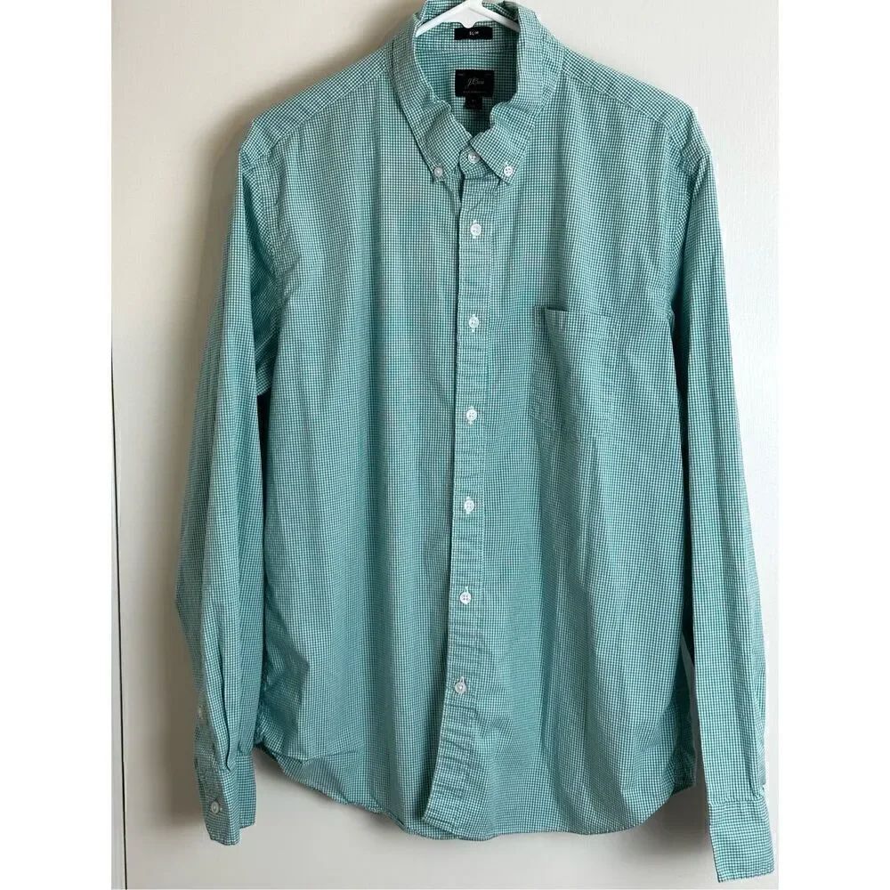 J Crew men’s turquoise and white Slim XL button down shirt